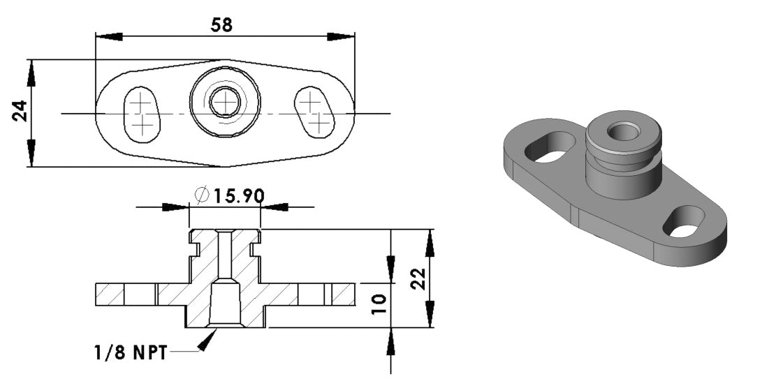 Turbosmart OEM Fuel Rail FPR Adaptor - 0