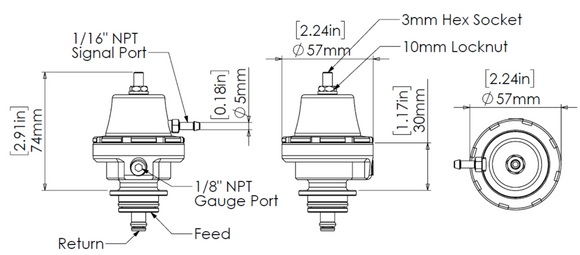 Turbosmart FPR Kompact Fuel Pressure Regulator Black Sleeper - MODE Auto Concepts