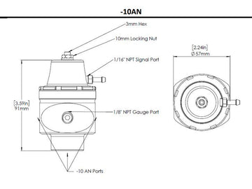 Turbosmart FPR10 Low Pressure Fuel Pressure Regulator AN-10 Black - MODE Auto Concepts