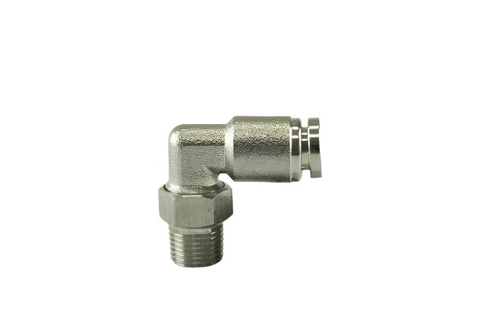 Turbosmart 1/8" NPT to 1/4" Nylon 90 Degree Pushloc Stainless Steel Fitting