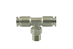 Turbosmart 1/8" NPT to 1/4" Nylon Tee Pushloc Stainless Steel Fitting - MODE Auto Concepts