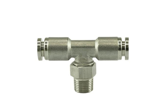 Turbosmart 1/8" NPT to 1/4" Nylon Tee Pushloc Stainless Steel Fitting - MODE Auto Concepts