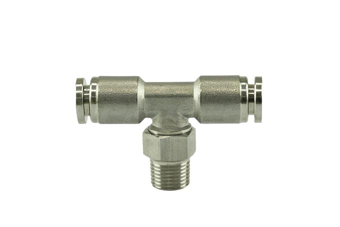 Turbosmart 1/8" NPT to 1/4" Nylon Tee Pushloc Stainless Steel Fitting