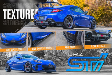 FLOW Designs  ZD8 BRZ STI Full Lip Splitter Set (TEXTURED BLACK) - MODE Auto Concepts