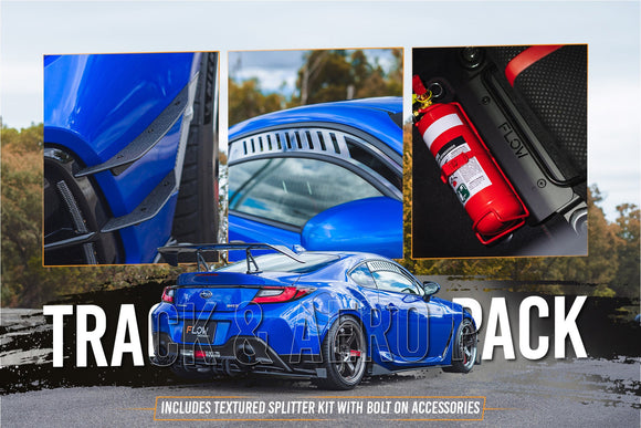 FLOW Designs  ZD8 BRZ STI Full Lip Splitter Set (TEXTURED BLACK) - MODE Auto Concepts