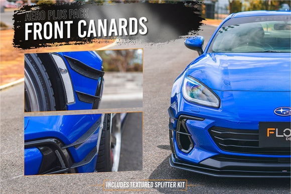 FLOW Designs  ZD8 BRZ STI Full Lip Splitter Set (TEXTURED BLACK) - MODE Auto Concepts