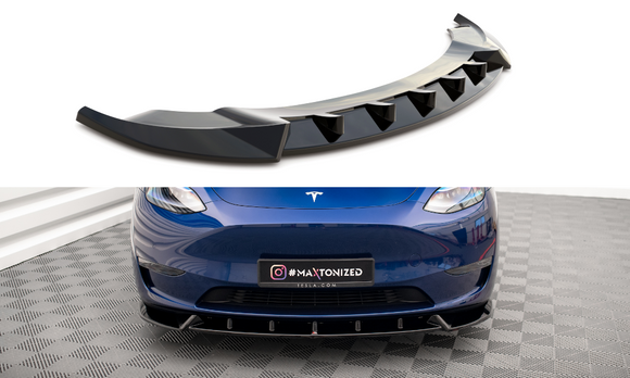 Maxton Design Front Splitter for V.1 Tesla Model Y Front Lip