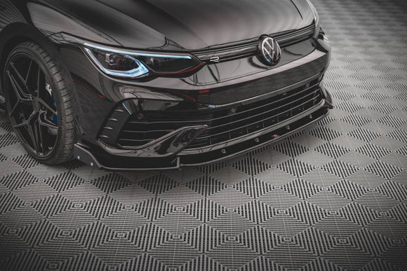Maxton Design Front Splitter for V.2 with Flaps VW Golf Mk8 R Front Lip