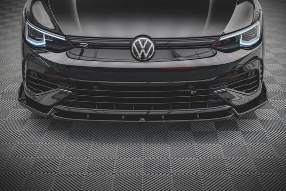 Maxton Design Front Splitter for V.2 with Flaps VW Golf Mk8 R Front Lip