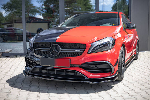 Maxton Design Front Splitter for V.2 Mercedes A45 W176 AMG AERO Facelift Front Lip