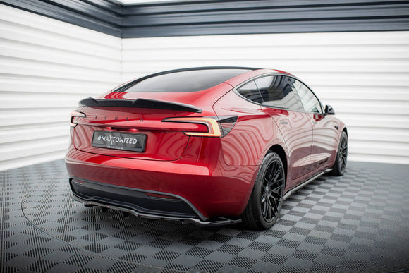 Maxton Design Rear Splitter (with vertical bars) V.1 Tesla Model 3 Project Highland (Facelift)