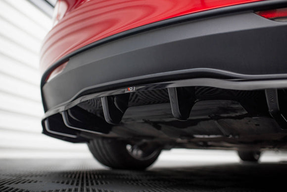 Maxton Design Rear Splitter (with vertical bars) V.2 Tesla Model 3 Project Highland (Facelift)