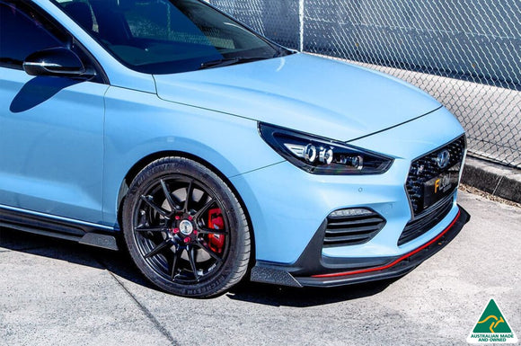 Blue Hyundai i30N Fastback Front Splitter Winglets