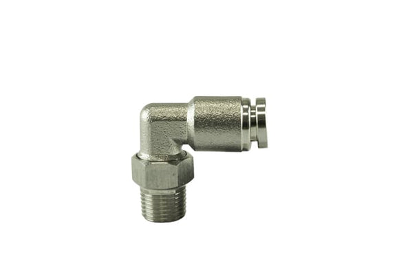 Turbosmart  Pushloc Fitting Stainless Steel - 1/8" NPT to 1/4" PTC 90º