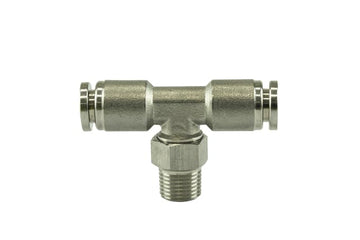 Turbosmart  Pushloc Fitting Stainless Steel - 1/8" NPT to 1/4" PTC Tee