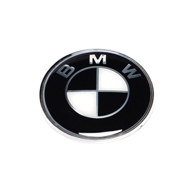 Emblex BMW Style Stealth Black / White Hood Badge Emblem 82mm for BMW E-Series 1M E82 M3 E90 E92 M5 E60 M6 E63 & 1 3 5 6 7 Series E88 E91 E61 E64 E65 - MODE Auto Concepts