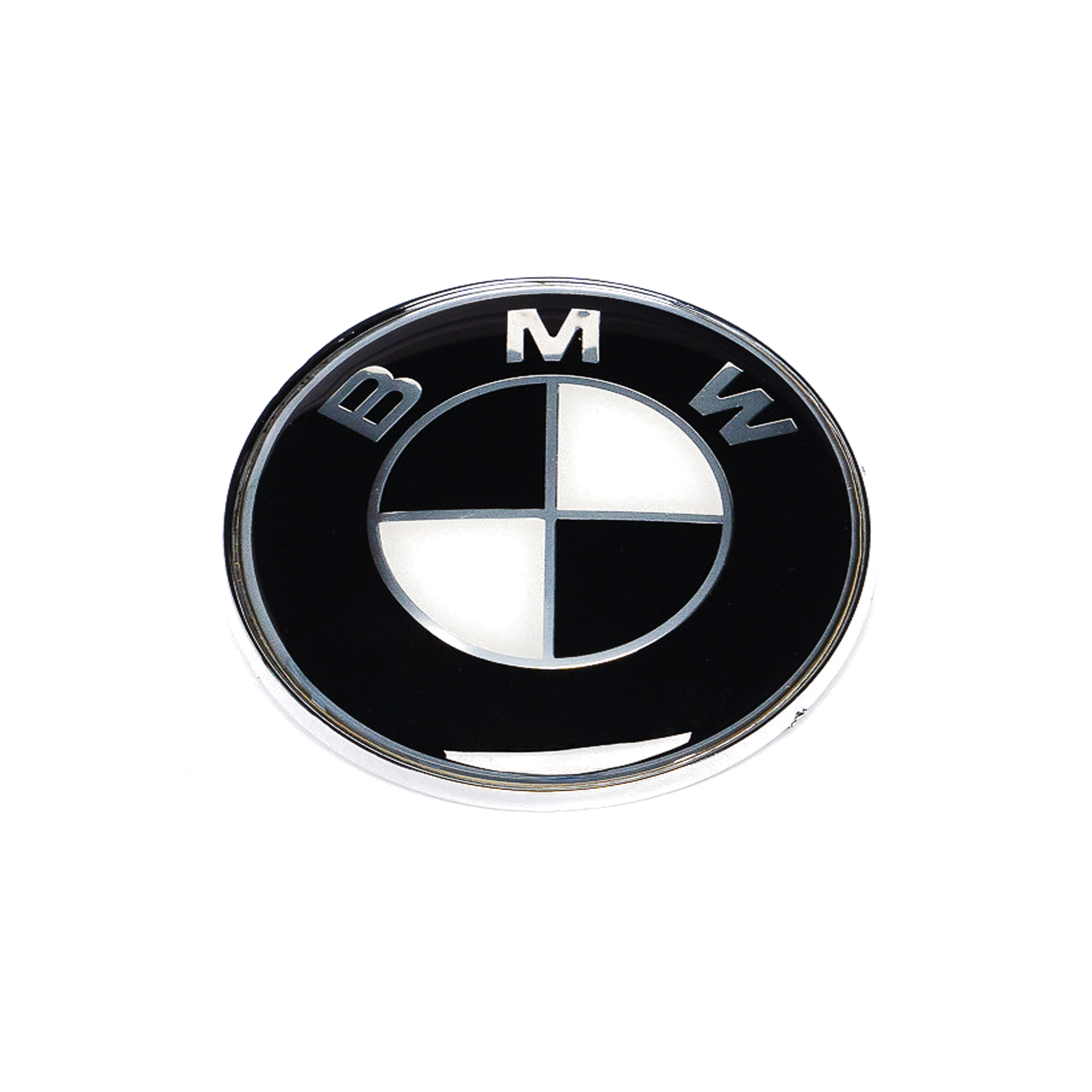 Exon BMW Style Stealth Black / White Hood Badge Emblem para BMW E-Series 1M E82 M3 E90 E92 M5 E60 M6 E63 y 1 3 5 6 7 Series E88 E91 E61 E64 E65