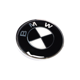 Emblex BMW Style Stealth Black / White Hood Badge Emblem 82mm for BMW E-Series 1M E82 M3 E90 E92 M5 E60 M6 E63 & 1 3 5 6 7 Series E88 E91 E61 E64 E65 - MODE Auto Concepts