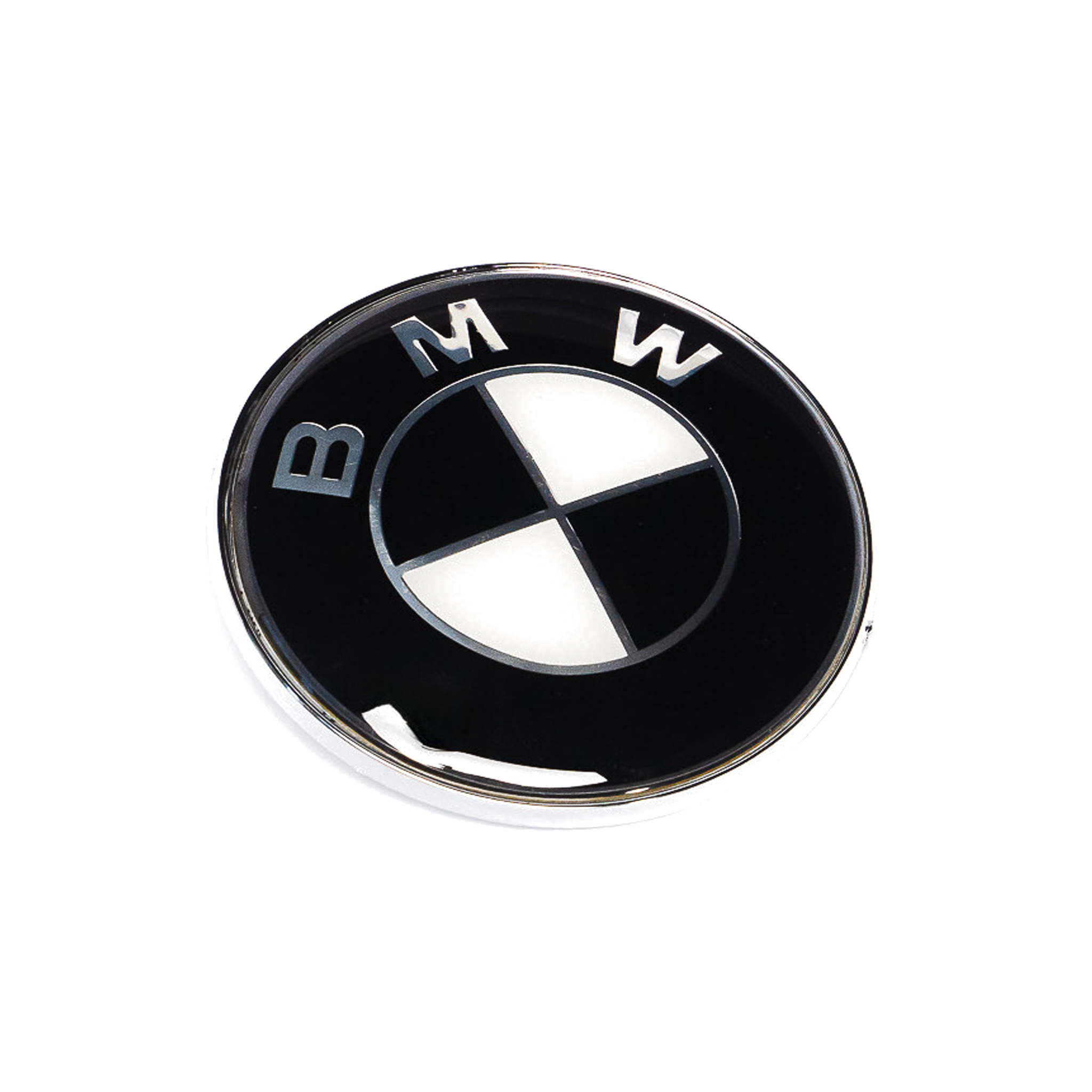 Exon BMW Style Stealth Black / White Hood Badge Emblem 82mm for BMW E-Series 1M E82 M3 E90 E92 M5 E60 M6 E63 & 1 3 5 6 7 Series E88 E91 E61 E64 E65