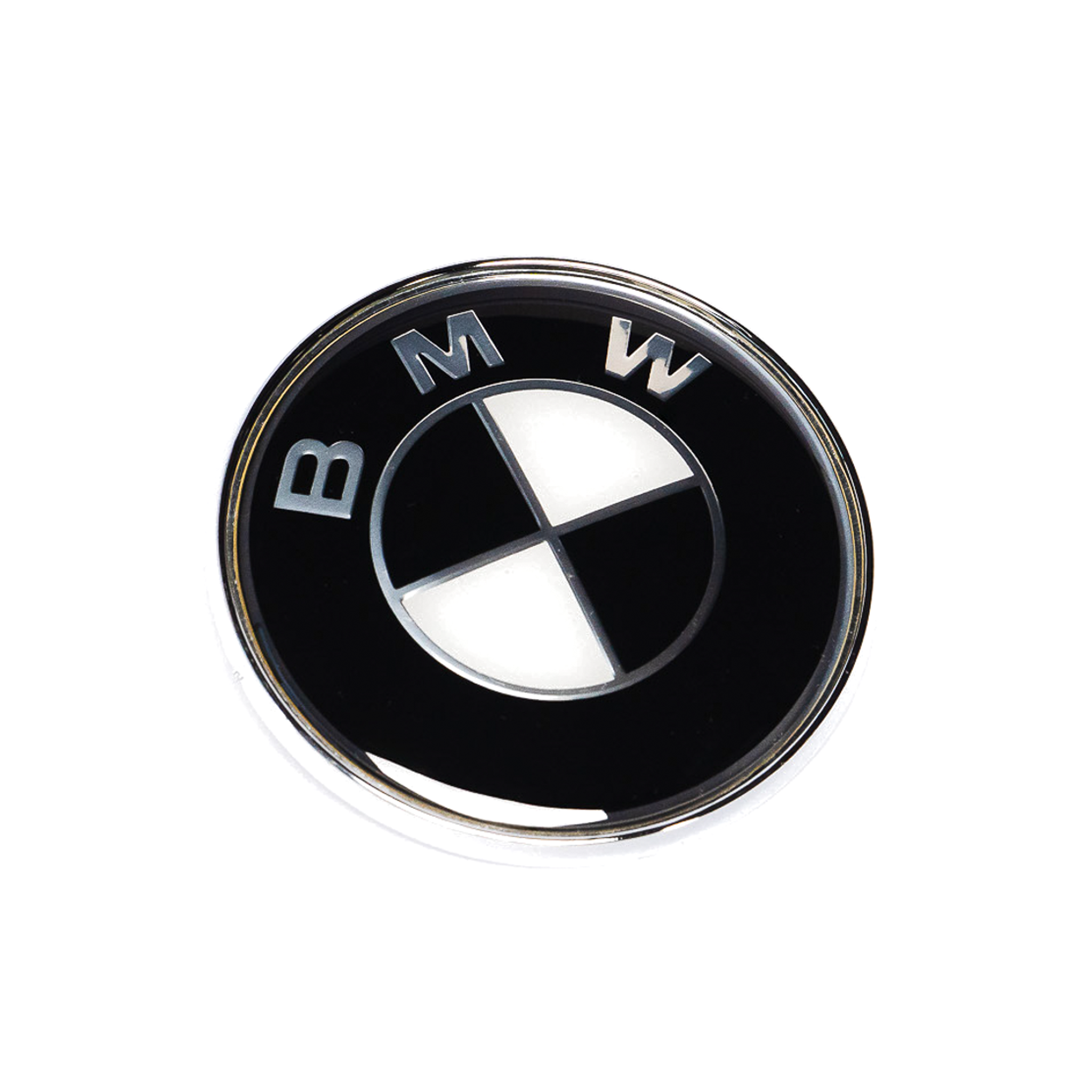 Exon BMW Style Stealth Black / White Trunk Badge Emblem 74mm for BMW 1 2 3 4 5 6 7 8-Series 1M M2 M3 M4 M5 M6 M8 - 0