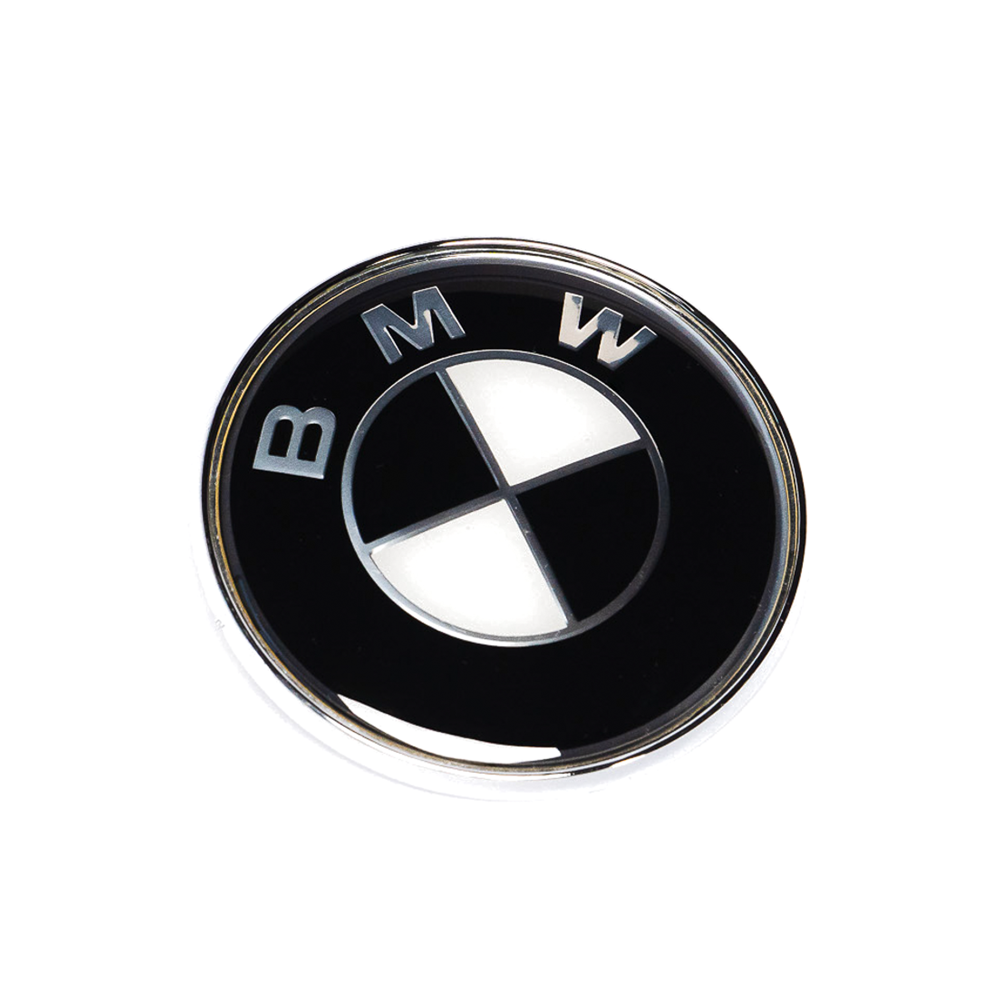 Exon BMW Style Stealth Black / White Trunk Badge Emblem 74mm for BMW 1 2 3 4 5 6 7 8-Series 1M M2 M3 M4 M5 M6 M8