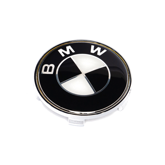 Emblex BMW Style Stealth Black / White Wheel Center Cap 68mm for BMW 1 2 3 4 5 6 7 8-Series 1M M2 M3 M4 X5M X6M Z3 Z4 Z8 - MODE Auto Concepts
