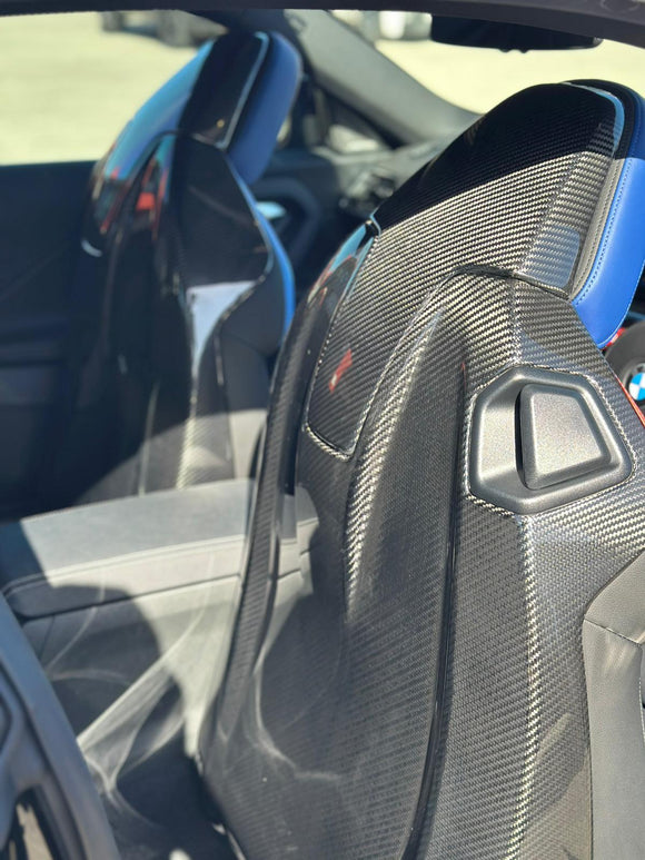 Carbon Pre-Preg Seat Back Upper & Lower Trim Set for BMW M4 G82 G83 & M2 G87 - MODE Auto Concepts