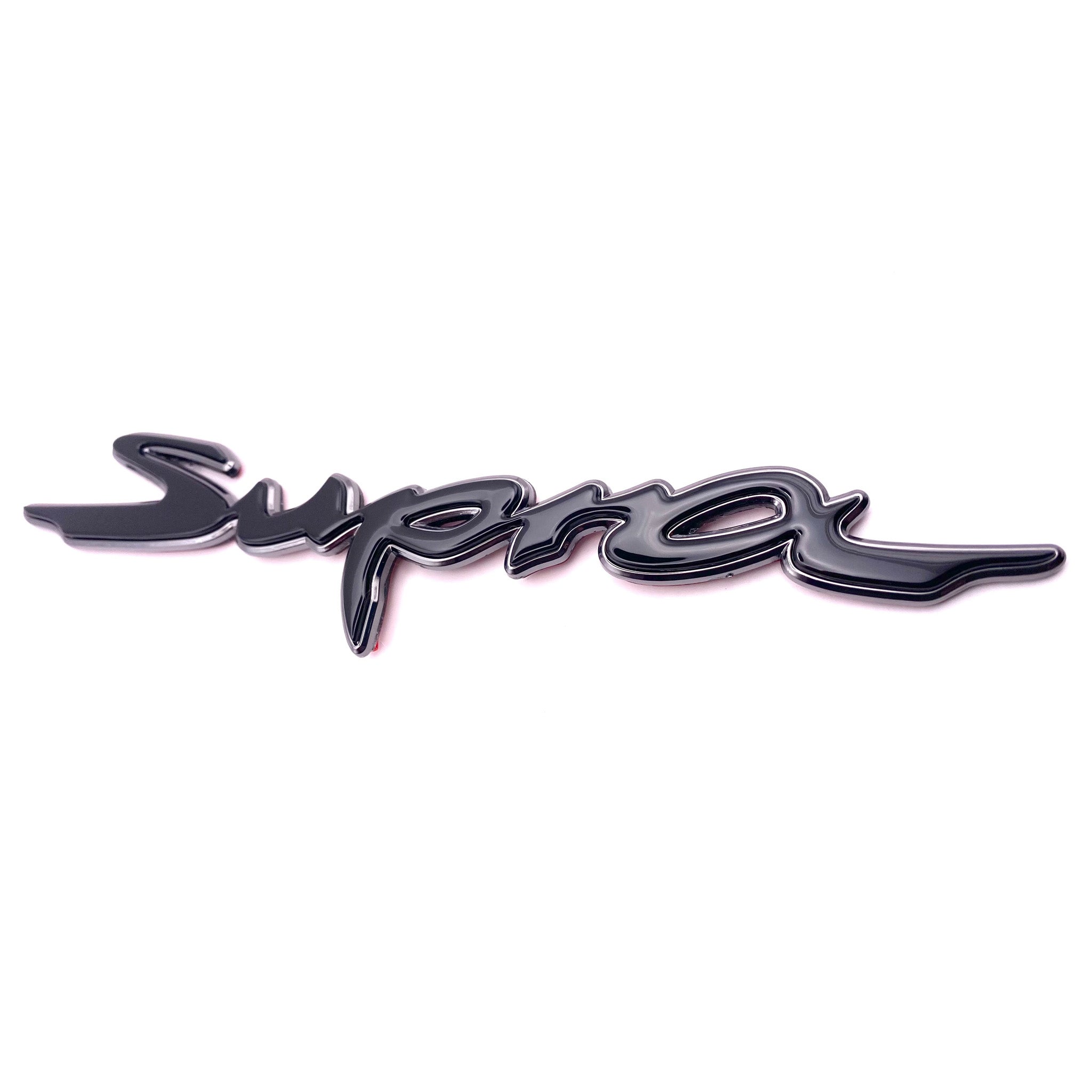 Emblex Gloss Black w. Chrome Outer Supra Rear Badge Emblem for Toyota Supra A90