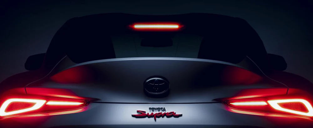 Emblex Gloss Red w. Chrome Outer Supra Rear Badge Emblem for Toyota Supra A90