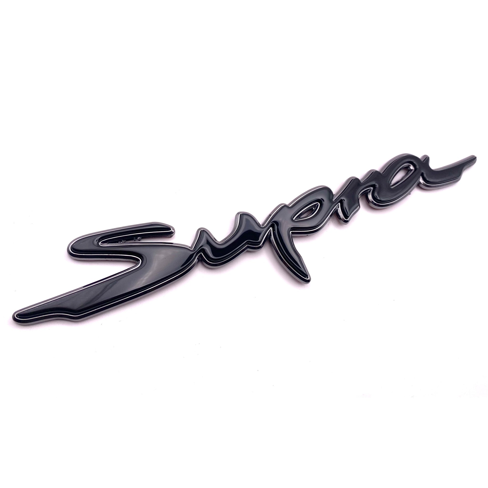 Emblex Gloss Black w. Chrome Outer Supra Rear Badge Emblem for Toyota Supra A90