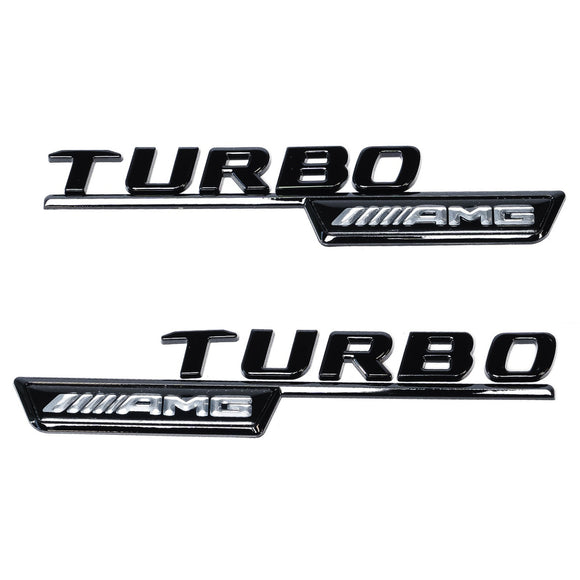 Emblex Gloss Black AMG Turbo Side Fender Badge Emblem for Mercedes Benz A45 AMG - MODE Auto Concepts