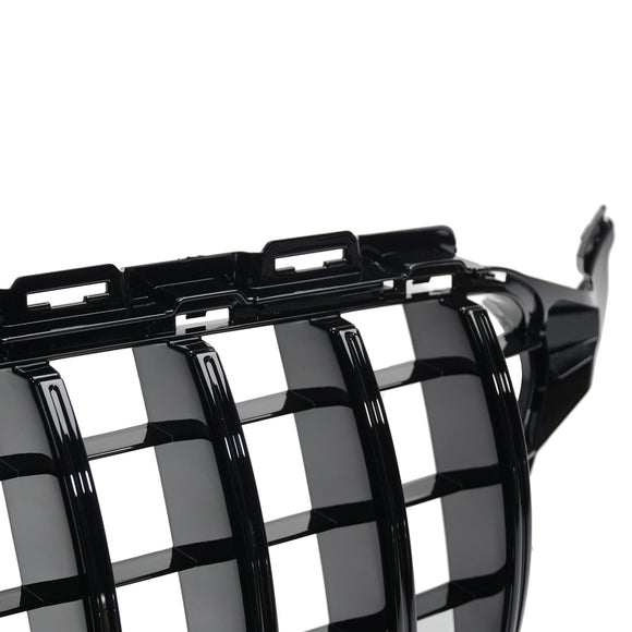 Exon Gloss Black w. Chrome Strip Panamericana GT Style Grille for Mercedes Benz C-Class & C43 AMG (W205) (15-21) - MODE Auto Concepts