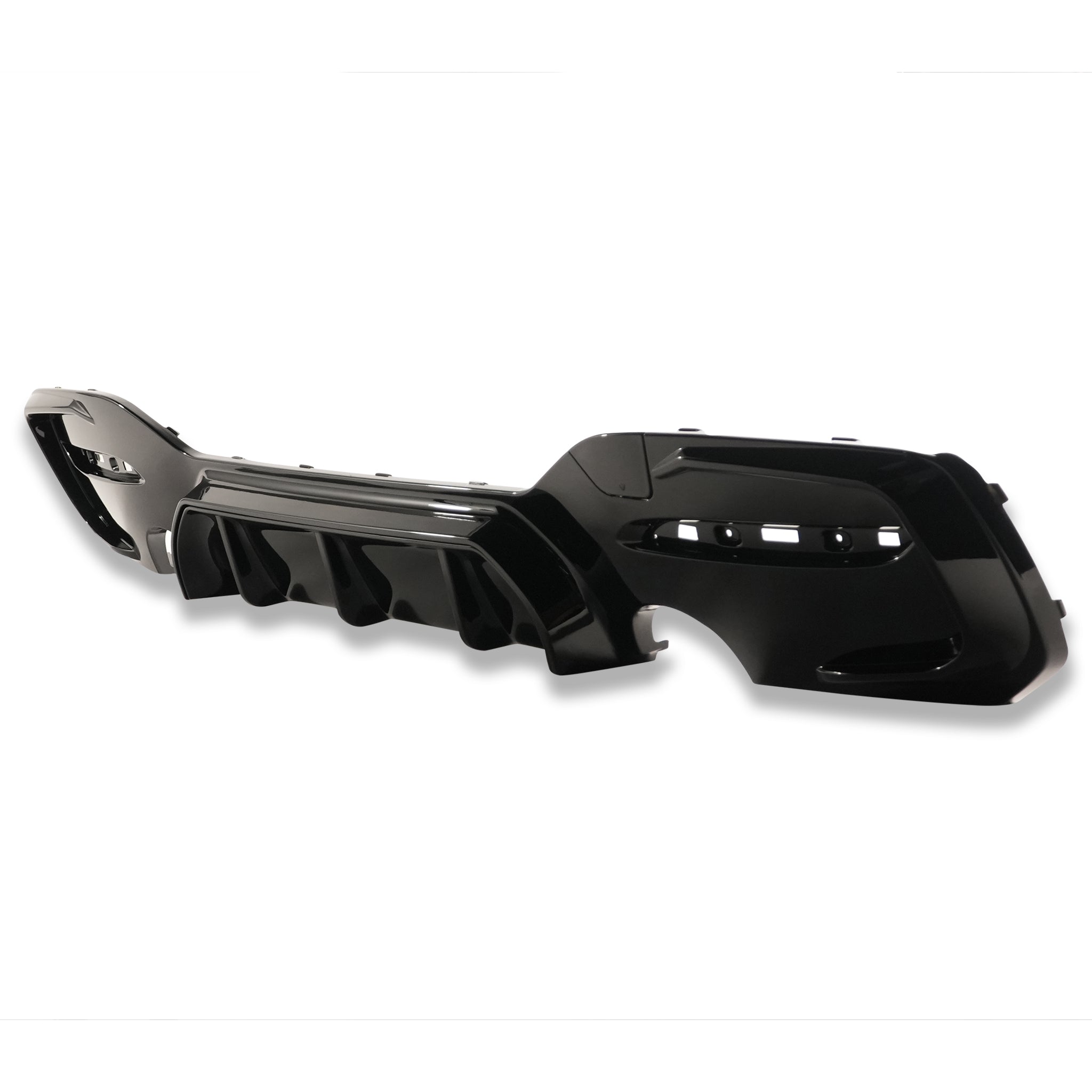 Exon Gloss Black Rear Diffuser w. Dual Outlet for BMW 1-Series M135i LCI & M140i F20 M-Sport