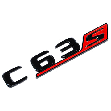 Emblex Gloss Black & Red C63s Badge Emblem for Mercedes Benz AMG C63 S W205 - MODE Auto Concepts
