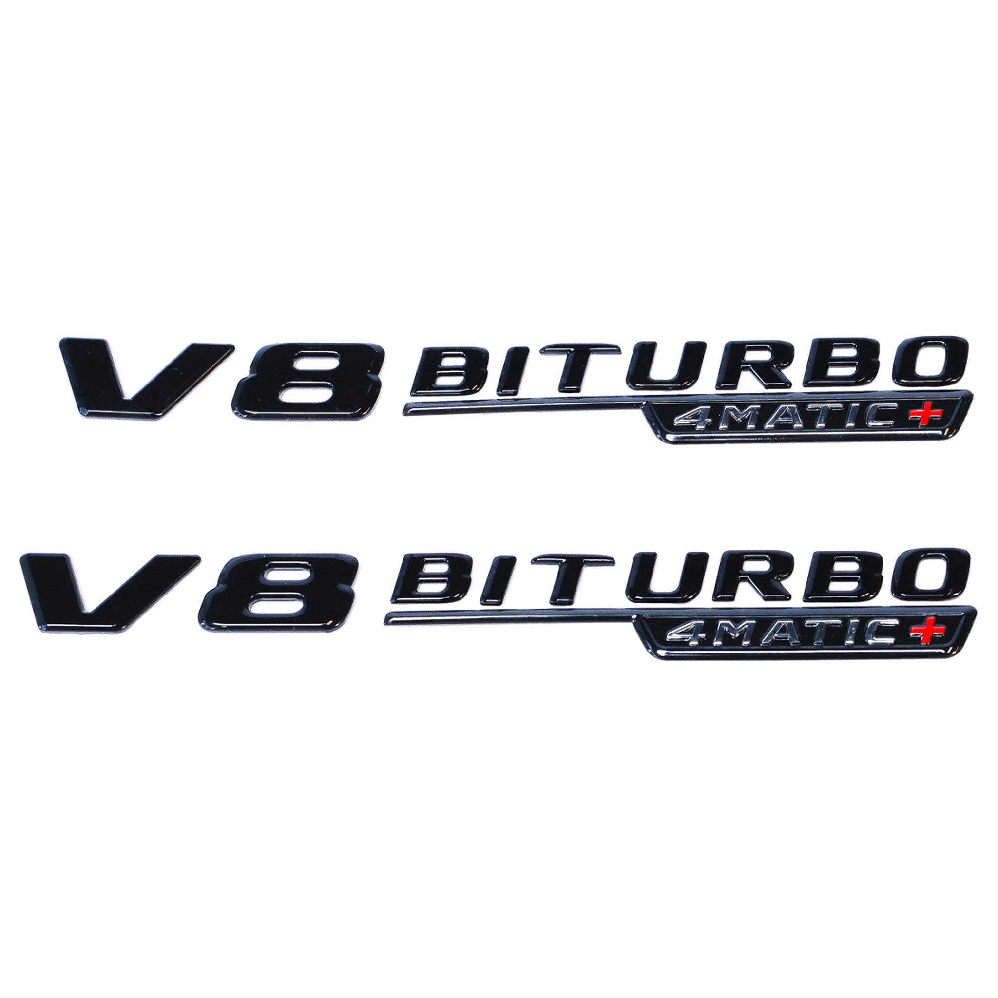 Exon Gloss Black V8 BiTurbo 4MATIC+ Side Fender Badge Emblem for Mercedes-Benz AMG GLC63 S X253 C253