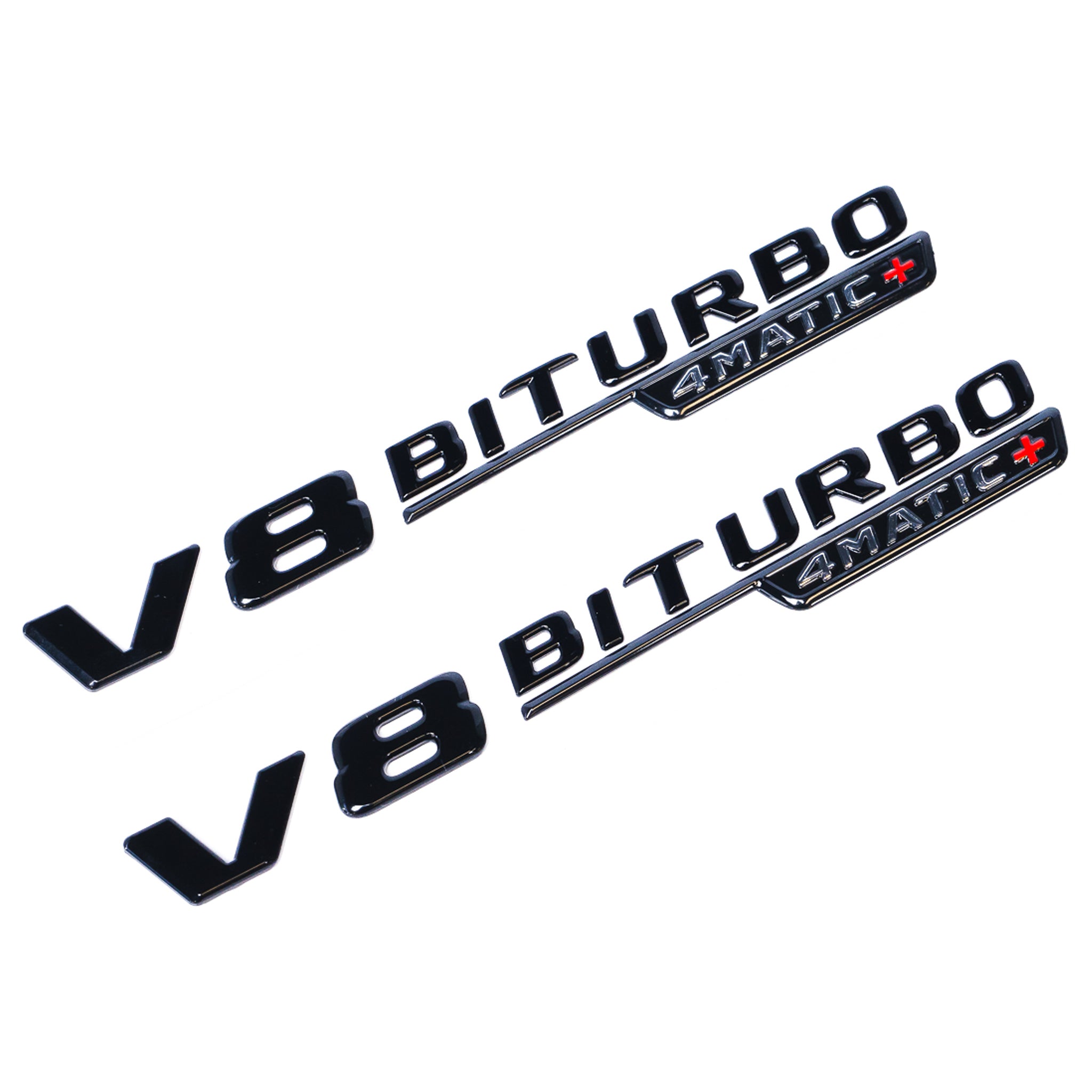 Exon Gloss Black V8 BiTurbo 4MATIC+ Side Fender Badge Emblem for Mercedes-Benz AMG GLC63 S X253 C253 - 0