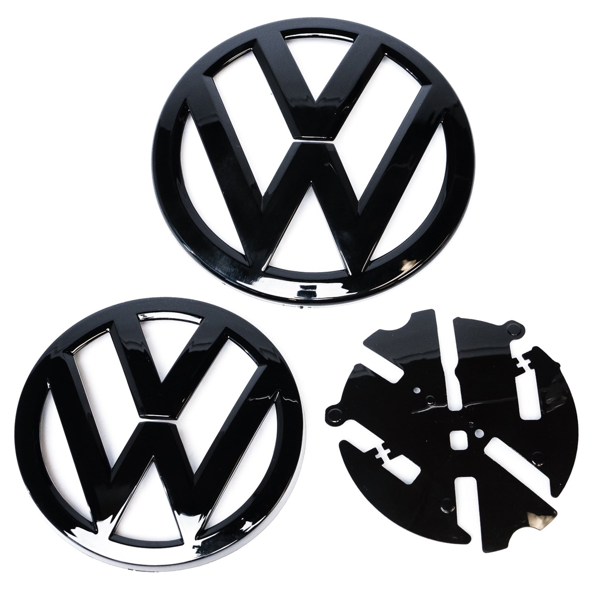 Exon Gloss Black VW Grille & Trunk Badge Emblem Overlay Combo for VW Golf MK7 GTI R - 0