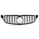 Exon Gloss Black w. Chrome Strip Panamericana GT Style Grille for Mercedes Benz C63/C63s AMG W205 (15-21) - MODE Auto Concepts
