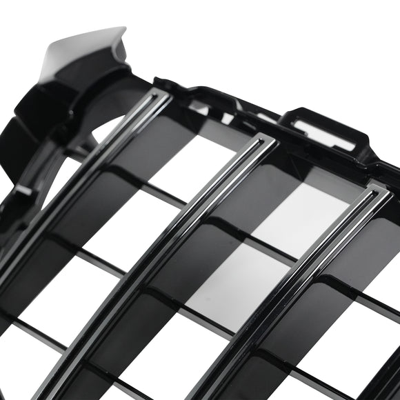 Exon Gloss Black w. Chrome Strip Panamericana GT Style Grille for Mercedes Benz C63/C63s AMG W205 (15-21) - MODE Auto Concepts