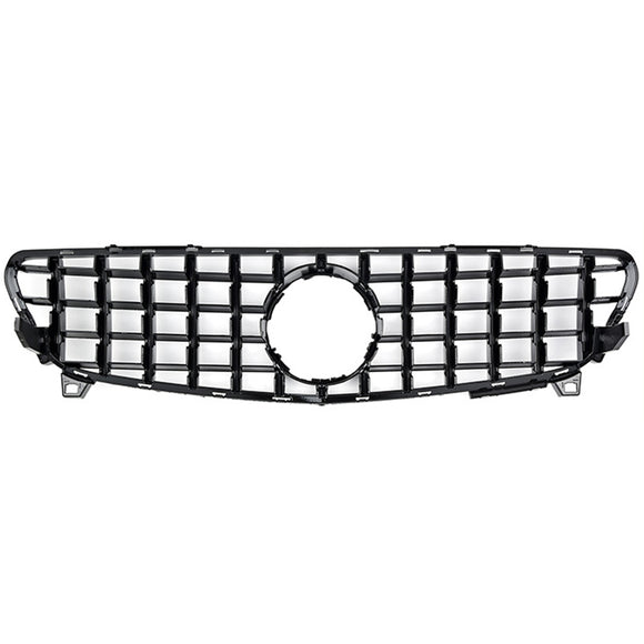 Exon Gloss Black w. Chrome Strip Panamericana GT Style Grille for Mercedes Benz A-Class & A45 AMG W176 Facelift (16-18) - MODE Auto Concepts