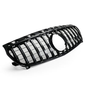 Exon Gloss Black w. Chrome Strip Panamericana GT Style Grille for Mercedes Benz A-Class & A45 AMG W176 Pre-Facelift (12-15) - MODE Auto Concepts
