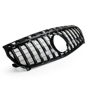 Exon Gloss Black w. Chrome Strip Panamericana GT Style Grille for Mercedes Benz A-Class & A45 AMG W176 Pre-Facelift (12-15) - MODE Auto Concepts