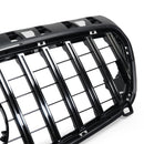 Exon Gloss Black w. Chrome Strip Panamericana GT Style Grille for Mercedes Benz A-Class & A45 AMG W176 Pre-Facelift (12-15) - MODE Auto Concepts