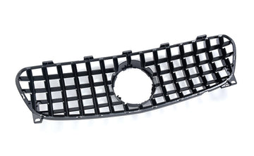 Exon Gloss Black w. Chrome Strip Panamericana GT Style Grille for Mercedes Benz GLA-Class & GLA45 AMG X156 Facelift (17-19) - MODE Auto Concepts