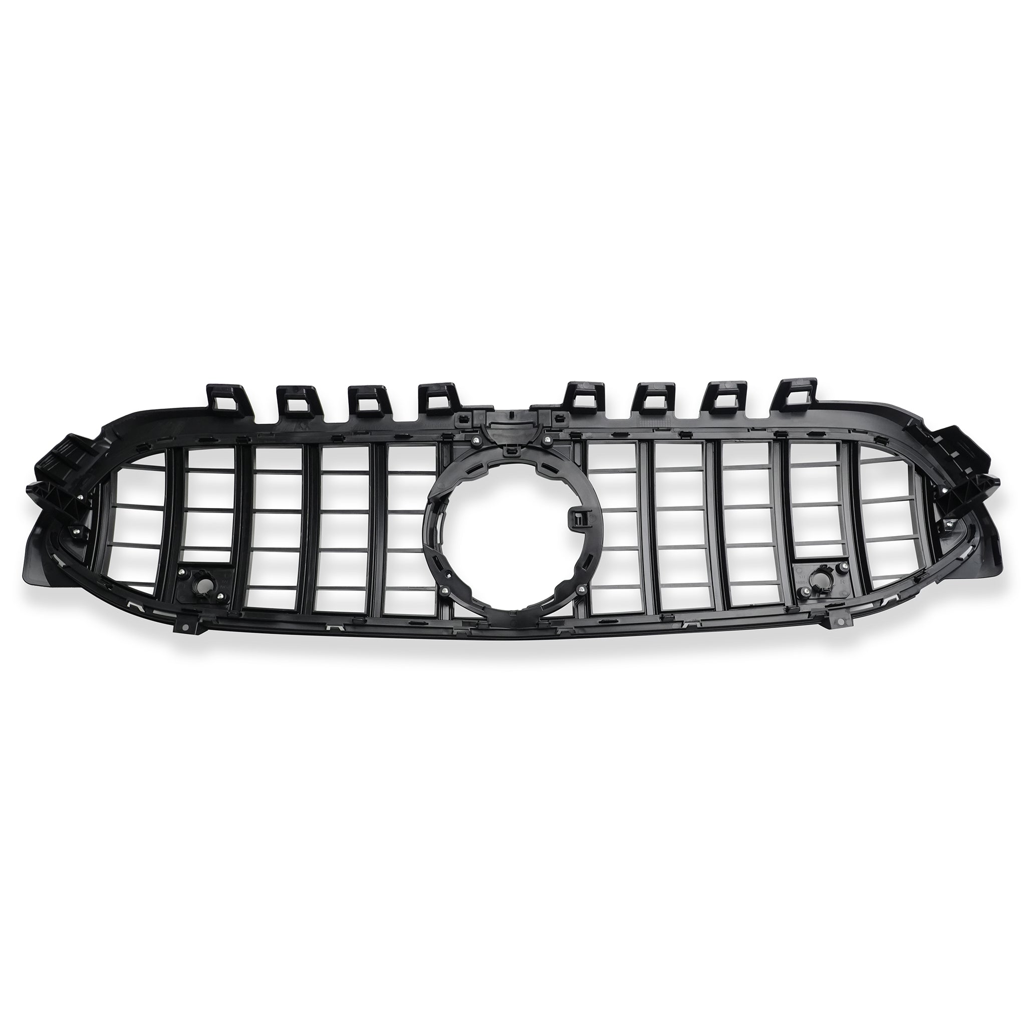 Exon Gloss Black w. Chrome Strip Panamericana GT Style Grille for Mercedes Benz A-Class & A35 AMG W177 (18+)