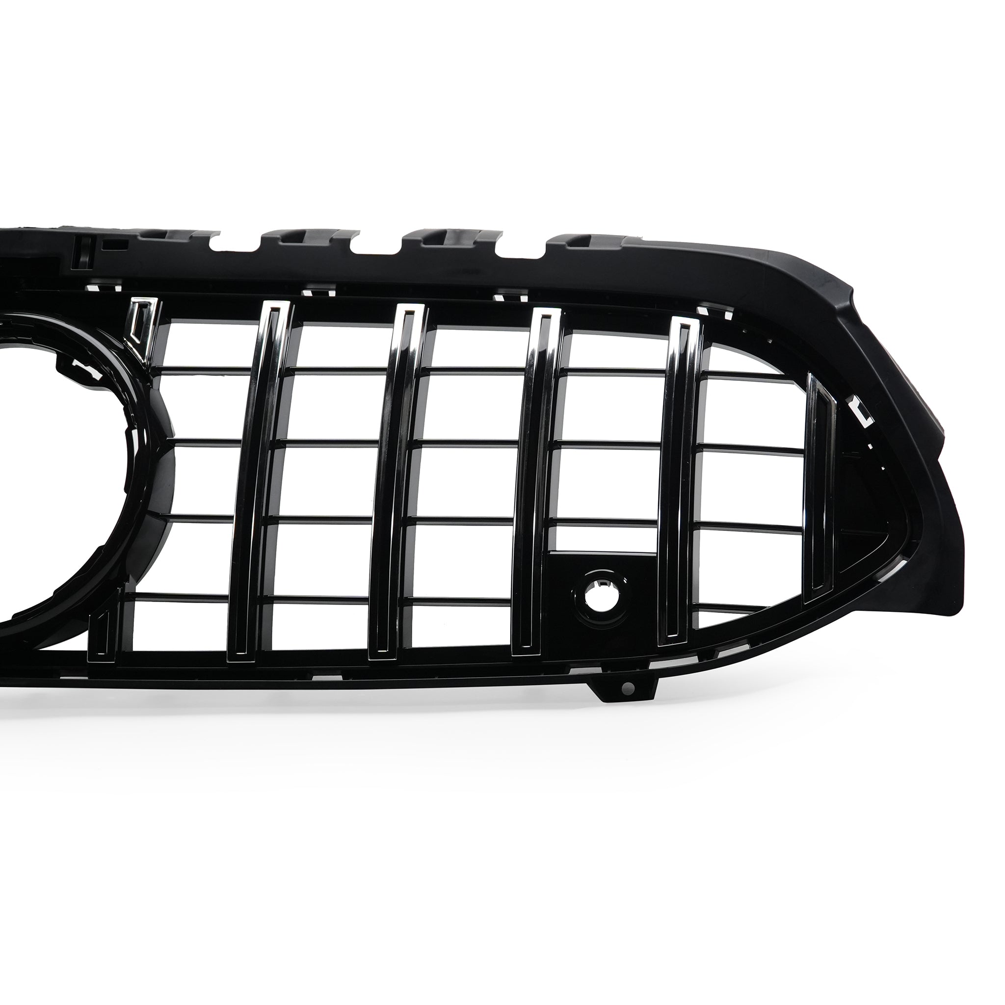 Exon Gloss Black w. Chrome Strip Panamericana GT Style Grille for Mercedes Benz A-Class & A35 AMG W177 (18+)