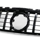 Exon Gloss Black w. Chrome Strip Panamericana GT Style Grille for Mercedes Benz A-Class & A35 AMG W177 (18-23) - MODE Auto Concepts
