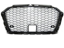 Exon RS3 Stealth Style Black Honeycomb Grille w/o Rings for Audi A3/S3 (8V) FL (Facelift) 2017-2020 - MODE Auto Concepts