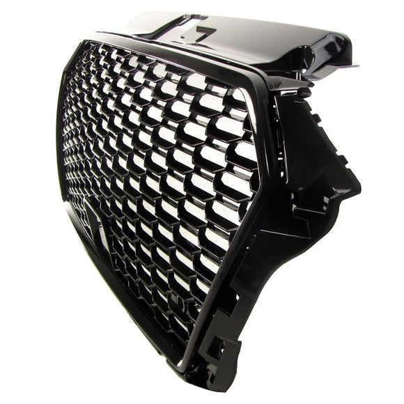 Exon RS3 Stealth Style Black Honeycomb Grille w/o Rings for Audi A3/S3 (8V) FL (Facelift) 2017-2020 - MODE Auto Concepts