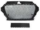 Exon RS3 Stealth Style Black Honeycomb Grille w/o Rings for Audi A3/S3 (8V) PFL 2014-2016 - MODE Auto Concepts